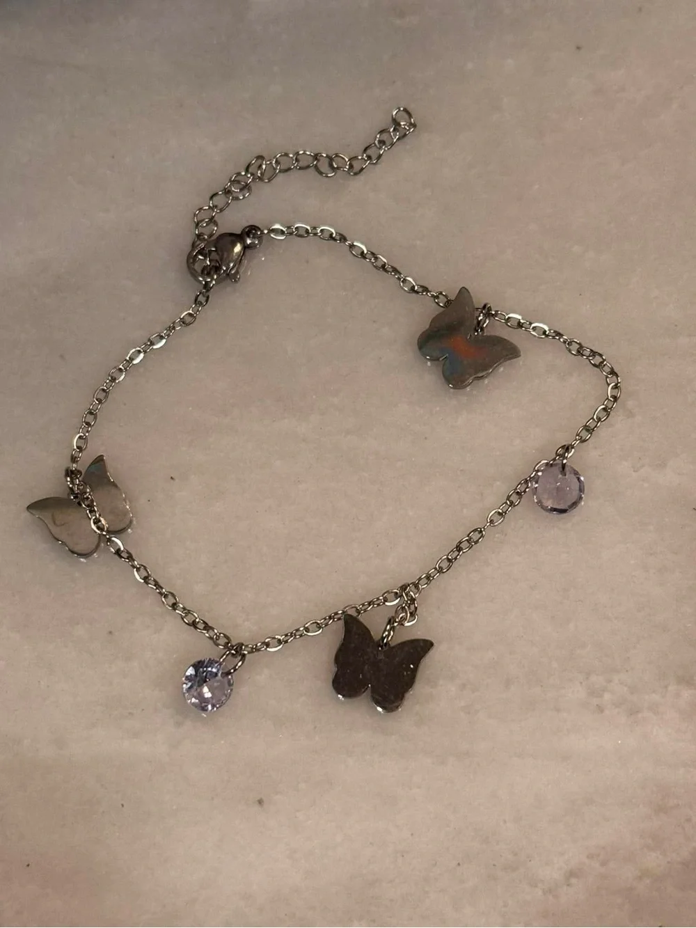 2pc Mama Heart Silver Necklace and Butterfly Charm Bracelet Set